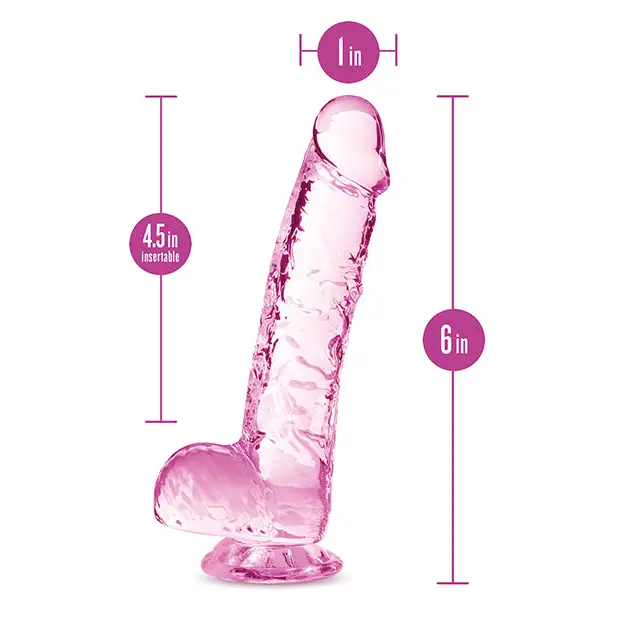 Blush Naturally Yours 6’’ Crystalline Dildo - Rose - Dongs & Dildos