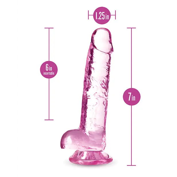 Blush Naturally Yours 7’’ Crystalline Dildo - Rose - Dongs & Dildos