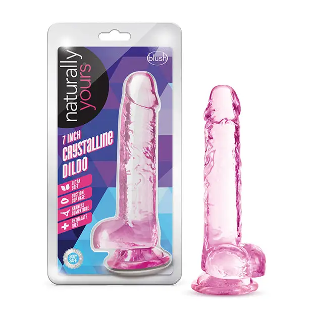 Blush Naturally Yours 7’’ Crystalline Dildo - Rose - Dongs & Dildos