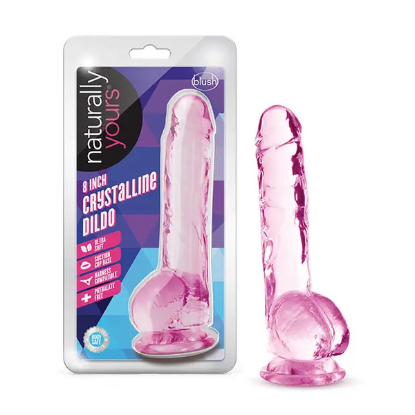 Blush Naturally Yours 8’’ Crystalline Dildo - Rose - Dongs & Dildos