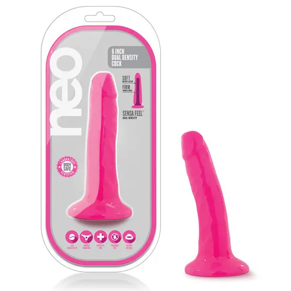 Blush Neo 5.5’’ Dual Density Cock - Neon Pink - Dongs & Dildos