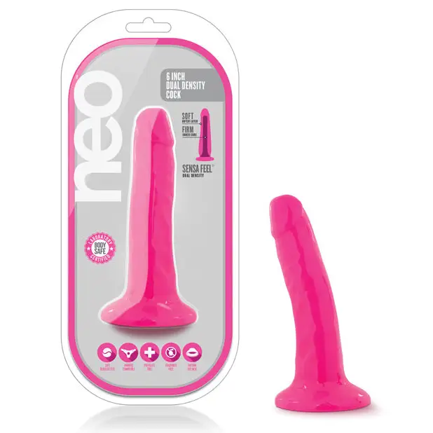 Blush Neo 5.5’’ Dual Density Cock - Neon Pink - Dongs & Dildos