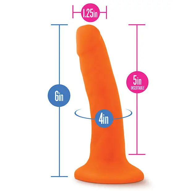 Blush Neo Dual Density 6’’ Cock - Neon Orange - Dongs & Dildos