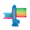 Blush Neo Dual Density 7.5’’ Cock w/Balls - Neon Blue - Dongs & Dildos