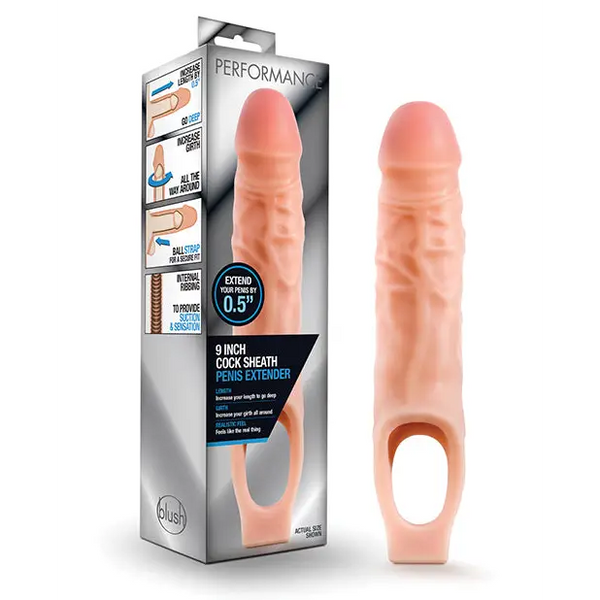 Blush Performance 9’’ Cock Sheath Penis Extender - Flesh - Penis Enhancement