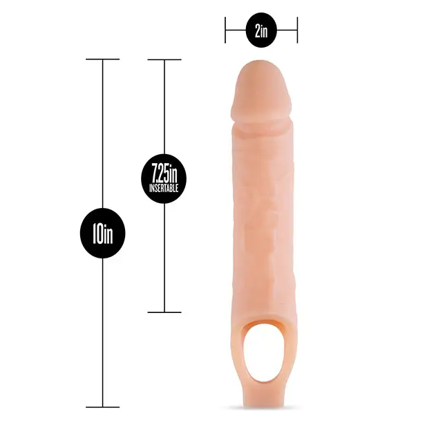 Blush Performance Plus 10’’ Silicone Cock Sheath Penis Extender - Flesh - Penis Enhancement
