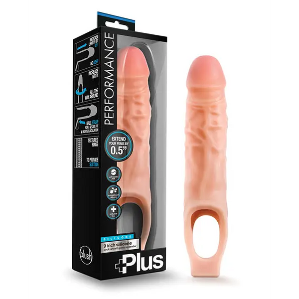 Blush Performance Plus 9’’ Silicone Cock Sheath Penis Extender - Flesh - Penis Enhancement