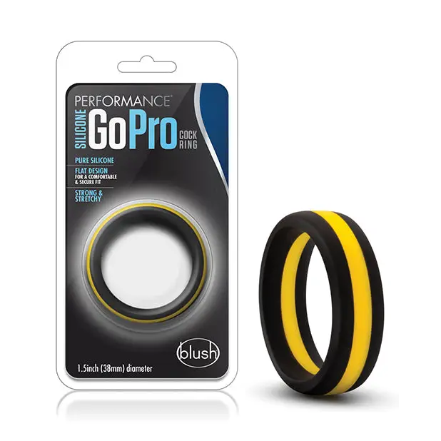 Blush Performance Silicone Go Pro Cock Ring - Black/Gold - Penis Enhancement
