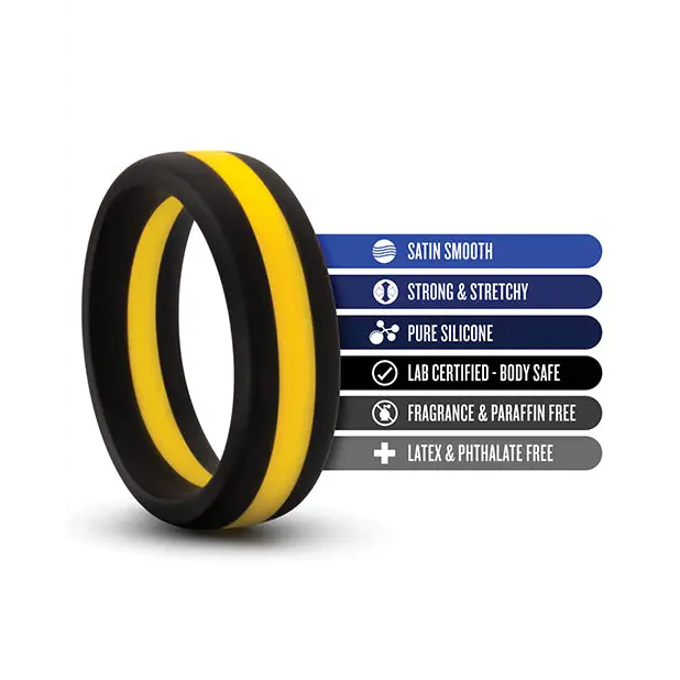 Blush Performance Silicone Go Pro Cock Ring - Black/Gold - Penis Enhancement