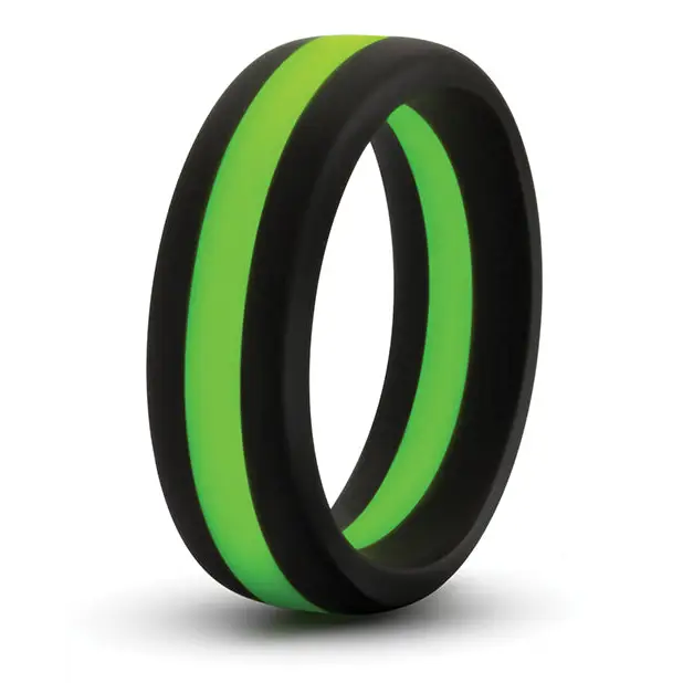 Blush Performance Silicone Go Pro Cock Ring - Black/Green - Penis Enhancement