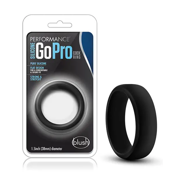 Blush Performance Silicone Go Pro Cock Ring - Black - Penis Enhancement