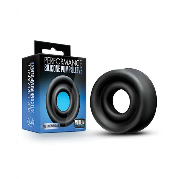 Blush Performance Silicone Pump Sleeve Medium - Black - Penis Enhancement