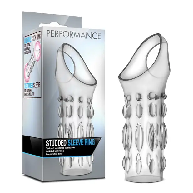 Blush Performance Studded Sleeve Ring - Clear - Penis Enhancement