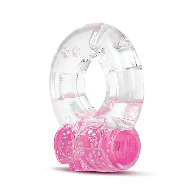 Blush Play with Me Arouser Vibrating C-Ring - Pink - Penis Enhancement