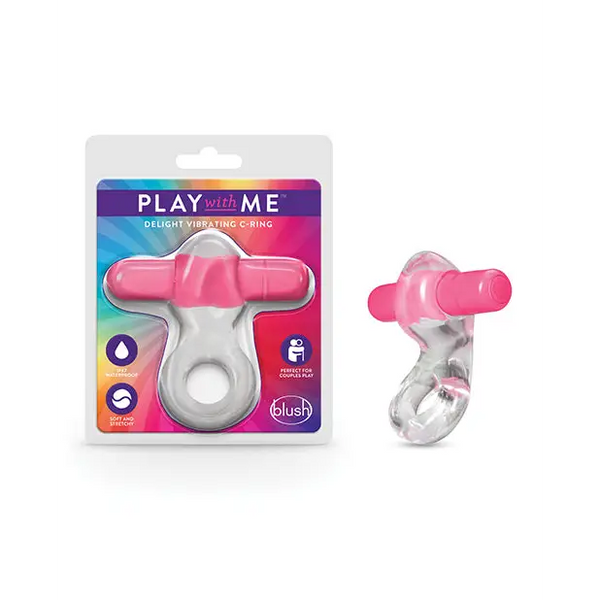 Blush Play with Me Delight Vibrating C Ring - Pink - Penis Enhancement