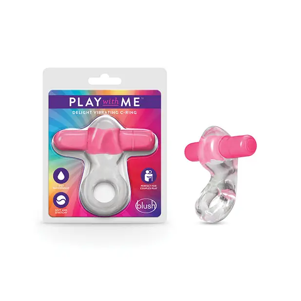Blush Play with Me Delight Vibrating C Ring - Pink - Penis Enhancement