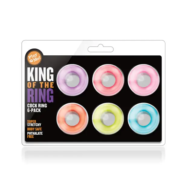 Blush Play With Me King of the Ring - Asst. Colors Set of 6 - Penis Enhancement
