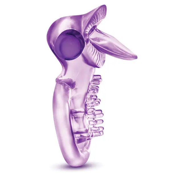 Blush Play with Me Lick it Vibrating Double Strap Cockring - Purple - Stimulators