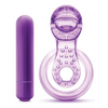 Blush Play with Me Lick it Vibrating Double Strap Cockring - Purple - Stimulators