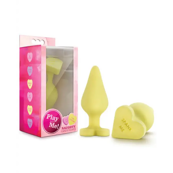 Blush Play With Me Naughty Candy Heart Spank Me Plug - Yellow - Anal Products