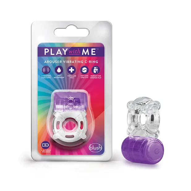 Blush Play with Me One Night Stand Vibrating C Ring - Purple - Penis Enhancement
