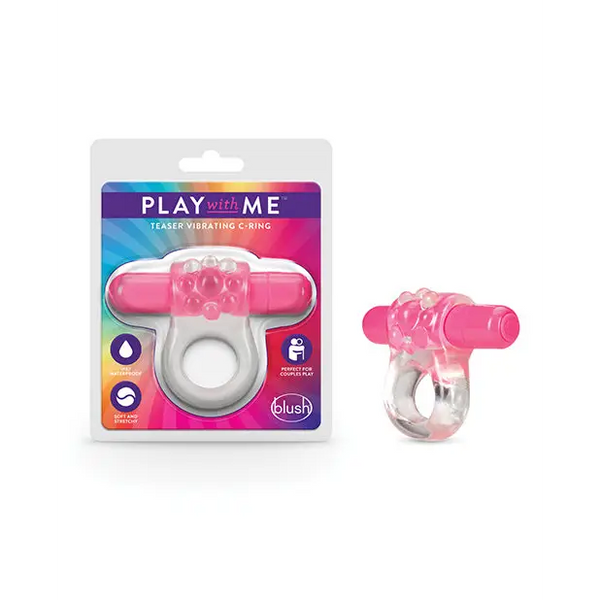 Blush Play With Me Teaser Vibrating C Ring - Pink - Penis Enhancement