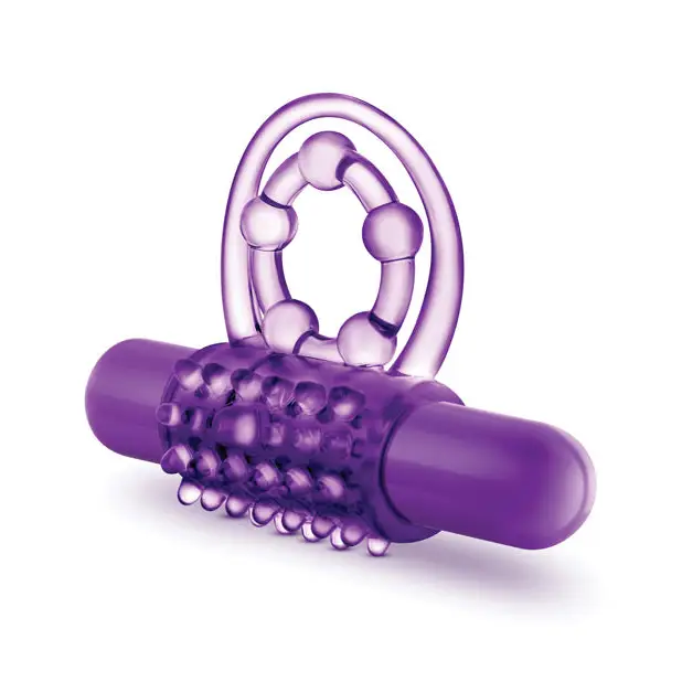 Blush Play With Me the Player Vibrating Double Strap Cockring - Purple - Stimulators