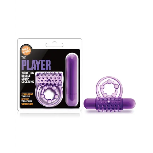 Blush Play With Me the Player Vibrating Double Strap Cockring - Purple - Stimulators