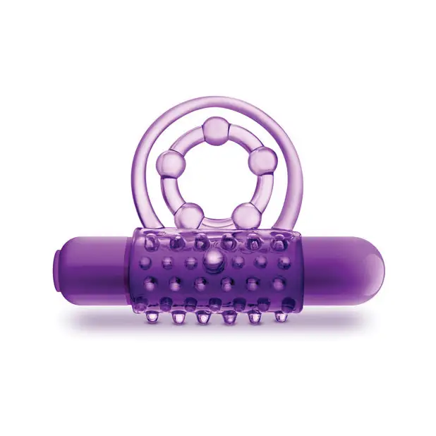 Blush Play With Me the Player Vibrating Double Strap Cockring - Purple - Stimulators