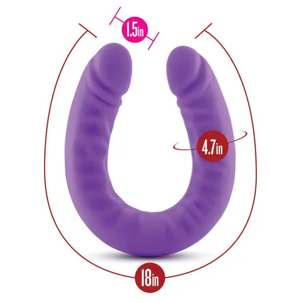 Blush Ruse 18’’ Slim Double Dong - Purple - Dongs & Dildos