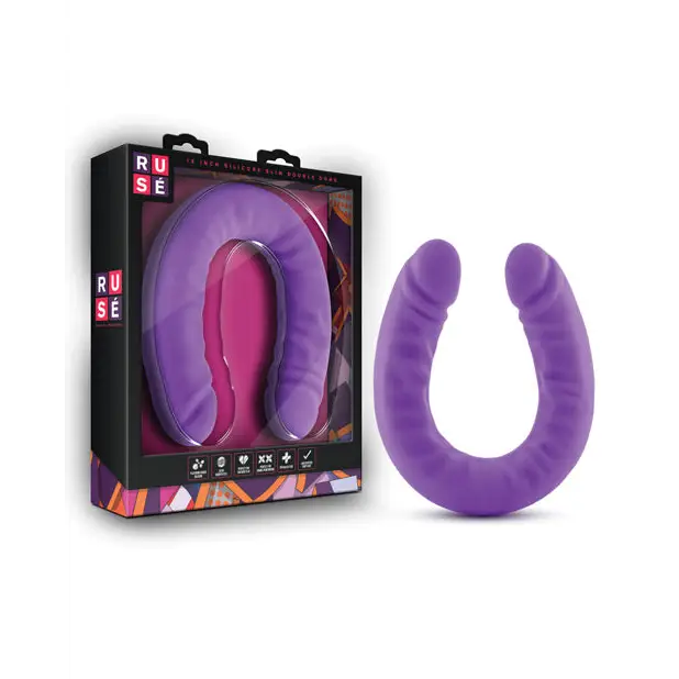 Blush Ruse 18’’ Slim Double Dong - Purple - Dongs & Dildos