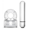 Blush Stay Hard 10 Function Vibrating Bull Ring Cock Ring - Clear - Stimulators