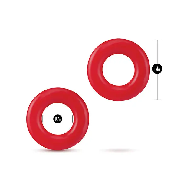 Blush Stay Hard Donut Rings - Red Pack of 2 - Penis Enhancement