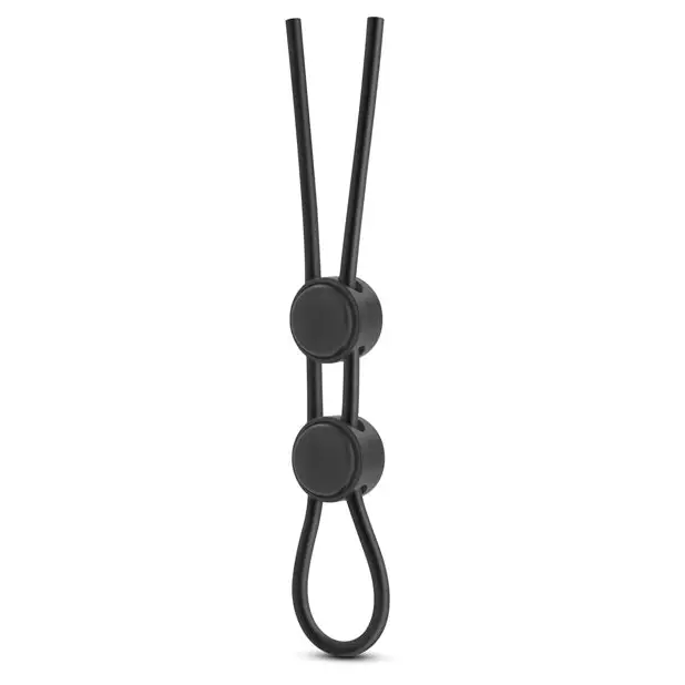 Blush Stay Hard Silicone Double Loop Cock Ring - Black - Penis Enhancement