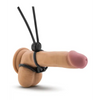 Blush Stay Hard Silicone Double Loop Cock Ring - Black - Penis Enhancement
