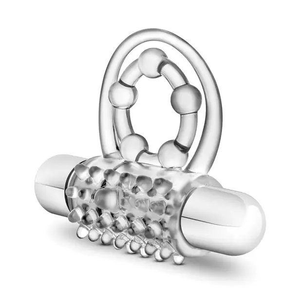 Blush Stay Hard Super Clitifier Cock Ring - Clear - Stimulators