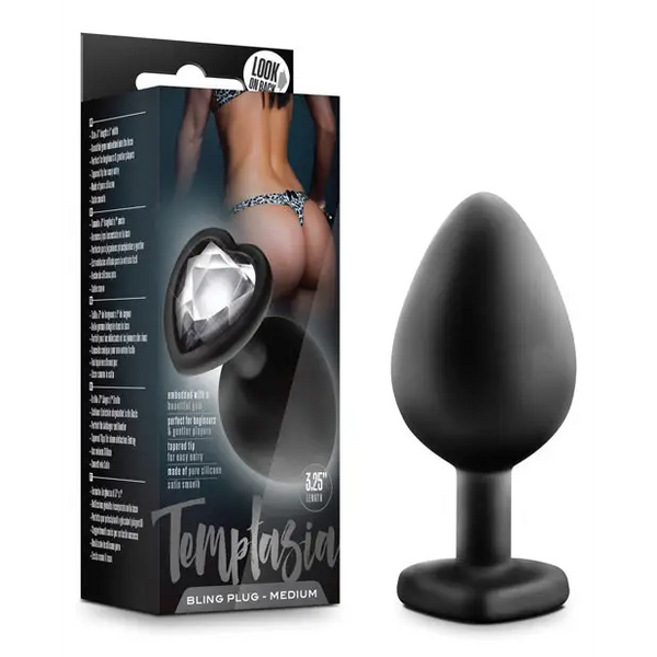 Blush Temptasia Bling Plug Medium - Black - Anal Products