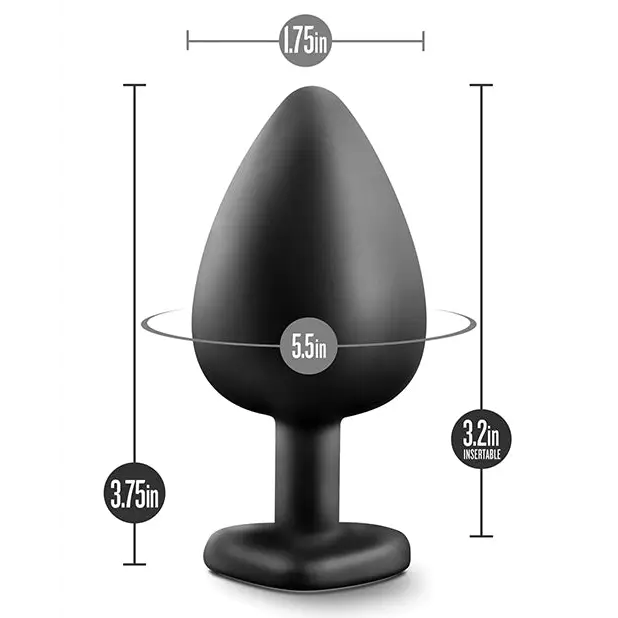 Blush Temptasia Bling Plug w/Gem Large - Black - Anal Products