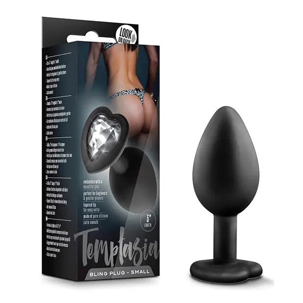 Blush Temptasia Bling Plug w/Gem Small - Black - Anal Products