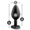 Blush Temptasia Bling Plug w/Gem Small - Black - Anal Products