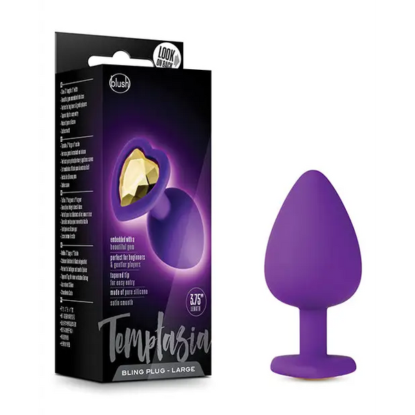 Blush Temptasia Bling Plug w/Gem Small - Purple - Anal Products