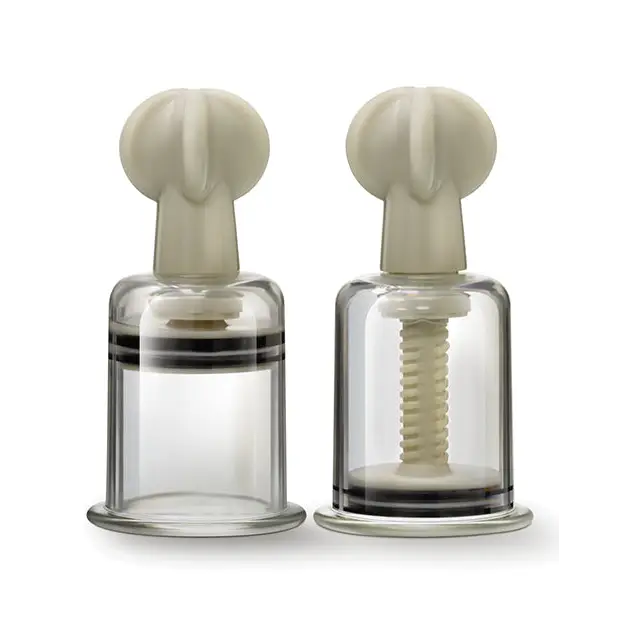 Blush Temptasia Clit & Nipple Large Twist Suckers - Clear Set of 2 - Stimulators