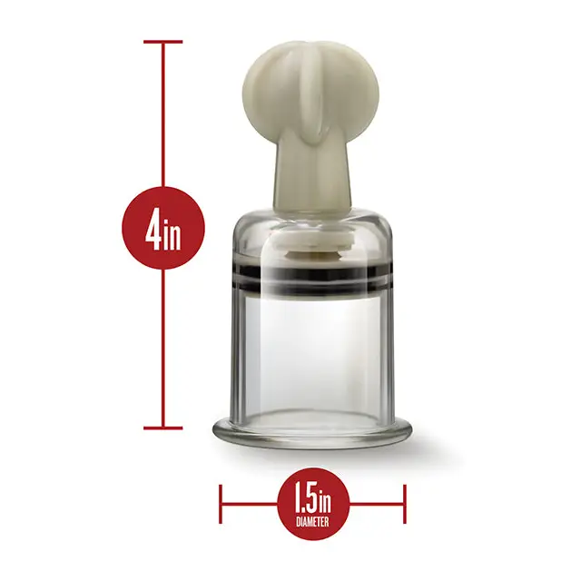 Blush Temptasia Clit & Nipple Large Twist Suckers - Clear Set of 2 - Stimulators
