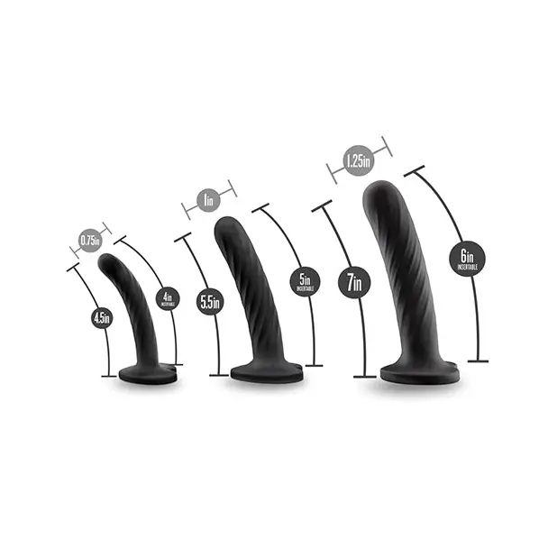 Blush Temptasia Twist Kit - Black Set of 3 - Strap Ons