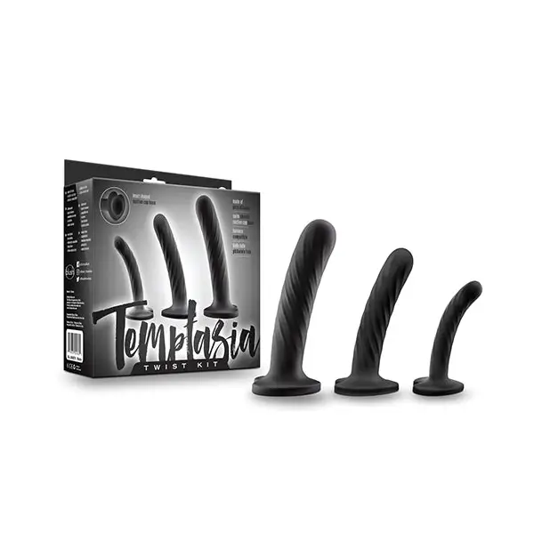 Blush Temptasia Twist Kit - Black Set of 3 - Strap Ons