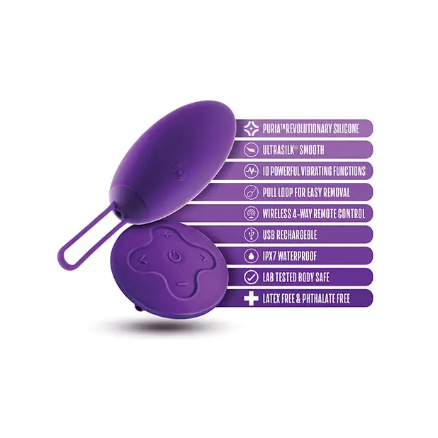 Blush Wellness Imara Vibrating Egg w/Remote - Purple - Stimulators