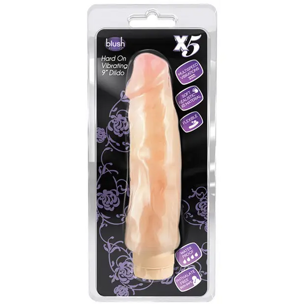 Blush X5 Plus Hard On Vibrating 9’’ Dildo - Beige - Vibrators