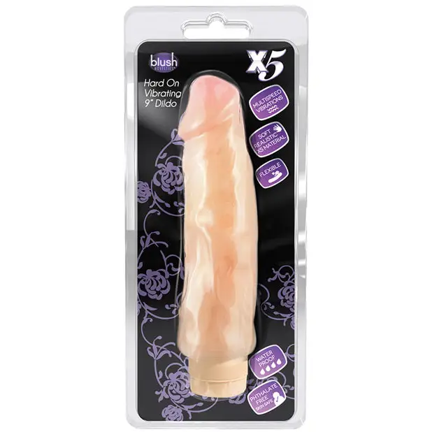 Blush X5 Plus Hard On Vibrating 9’’ Dildo - Beige - Vibrators