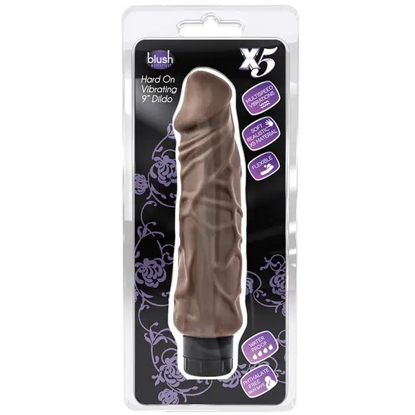 Blush X5 Plus Hard On Vibrating 9’’ Dildo - Brown - Vibrators