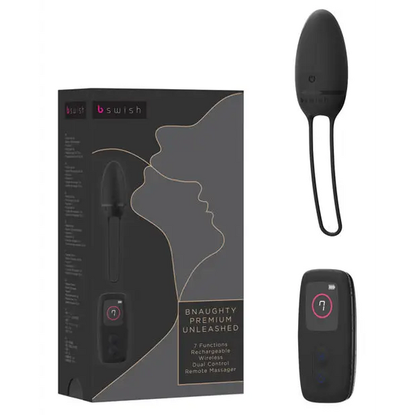 Bnaughty Premium Unleashed Remote Control Bullet - Noir - Stimulators